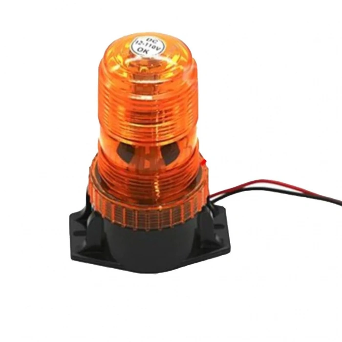 ÇAKARLI TEPE LAMBASI 12V-24V SARI 30 LEDLİ TURUNCU İNCE TİP