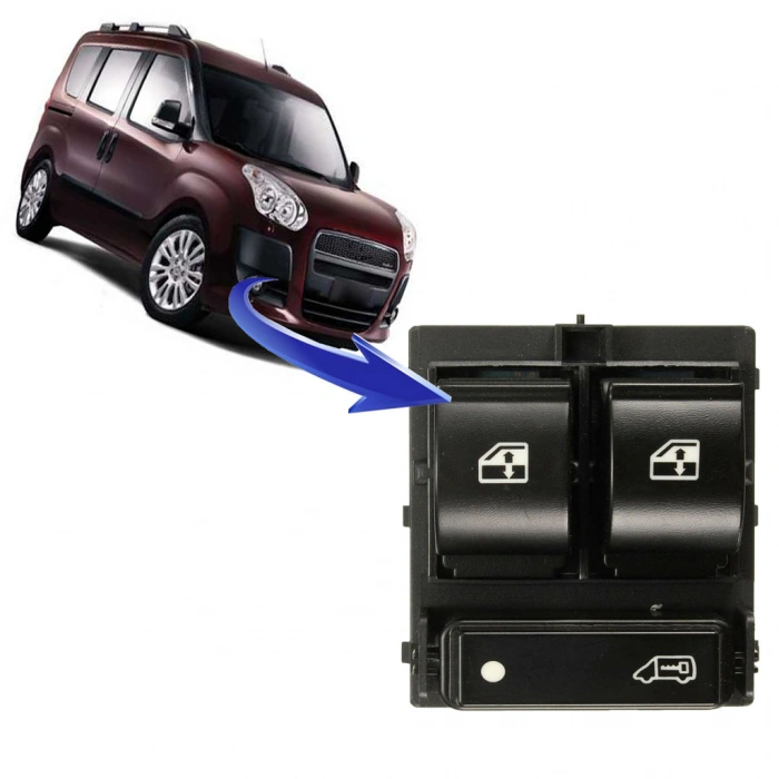 FİAT DOBLO 3 SOL ÖN İKİLİ CAM DÜĞMESİ KİLİTLİ 2010--2015