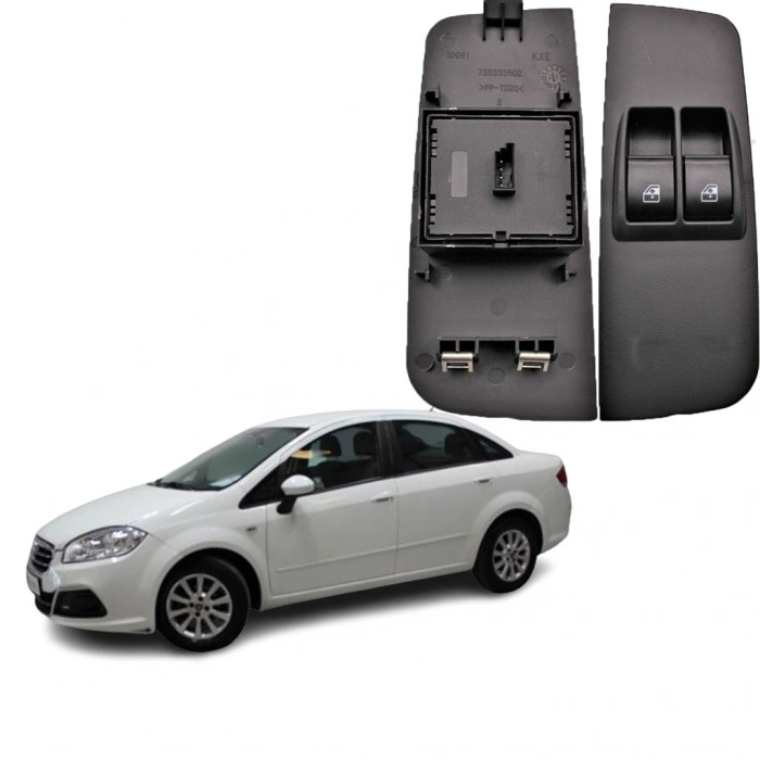 FİAT LİNEA SOL ÇİFTLİ CAM DÜĞMESİ ANAHTARI ÇERÇEVELİ 2007--2014