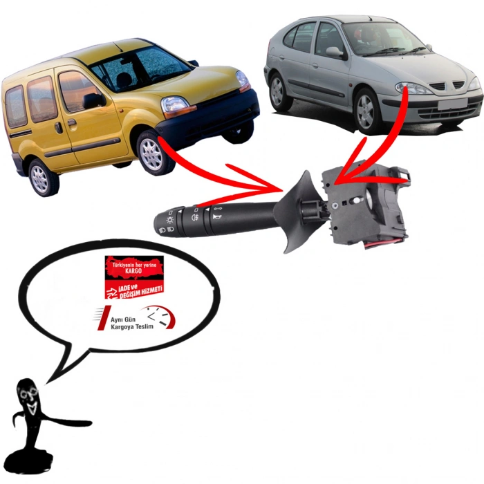 RENAULT KANGOO - MEGANE SİNYAL VE KORNA KOLU ARKA SİS FONKSİYONL