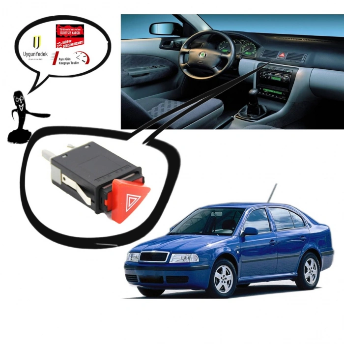 SKODA OCTAVİA DÖRTLÜ FLAŞÖR ANAHTARI 1997--2005