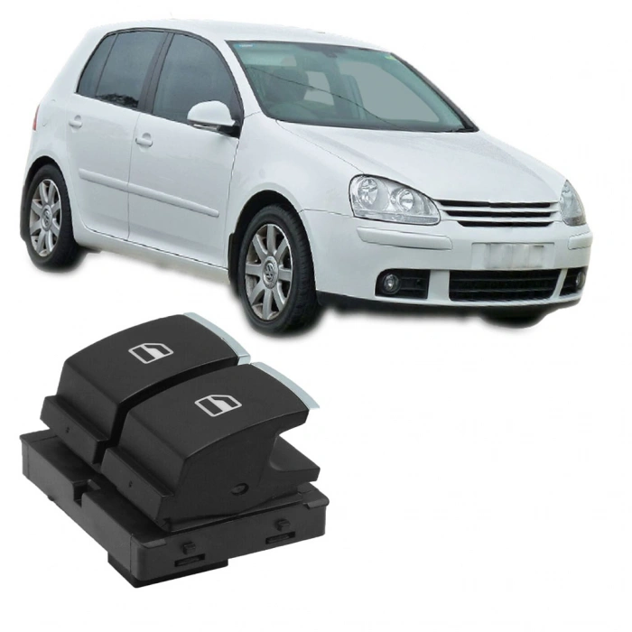 VOLKSWAGEN GOLF 5 SOL İKİLİ CAM DÜĞMESİ ANAHTARI 2003--2009 KROM