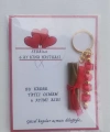 100 Adet Kişiye Özel 6 Ay Kına Hatırası Kırmızı Anahtarlık ve Paketlenmiş Kına Dağıtmalık Hediyelik