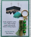 100 Adet Kişiye Özel Tasarım Hac Umre Mevlid Hatırası Dağıtmalık Hediyelik Yeşil Anahtarlık ve Kına