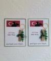 32 Adet Kişiye Özel Asker Kına Hatırası Dağıtmalık Hediyelik Yeşil Anahtarlık ve Paketlenmiş Kına