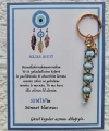 100 Adet Kişiye Özel Nazar Ayeti Sünnet Hatırası Dağıtmalık Hediyelik Mavi Renk Anahtarlık
