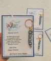 32 Adet Kişiye Özel Nazar Ayeti Sünnet Hatırası Dağıtmalık Hediyelik Mavi Renk Anahtarlık