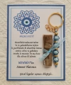 64 Adet Kişiye Özel Nazar Ayeti Sünnet Hatırası Dağıtmalık Hediyelik Mavi Renk Anahtarlık ve Kına