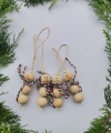 Kardan Adam Figürlü Yılbaşı Ağacı Süsü 12 Adet Boncuk Çapı 1.8 mm Uzunluk Askı İpi Dahil 13 cm