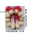 Kırmızı Kurdeleli 1 Adet Dekoratif Yılbaşı Ağaç Süsü Boncuk Çapı 1.8 mm Uzunluk Askı İpi Dahil 14 cm