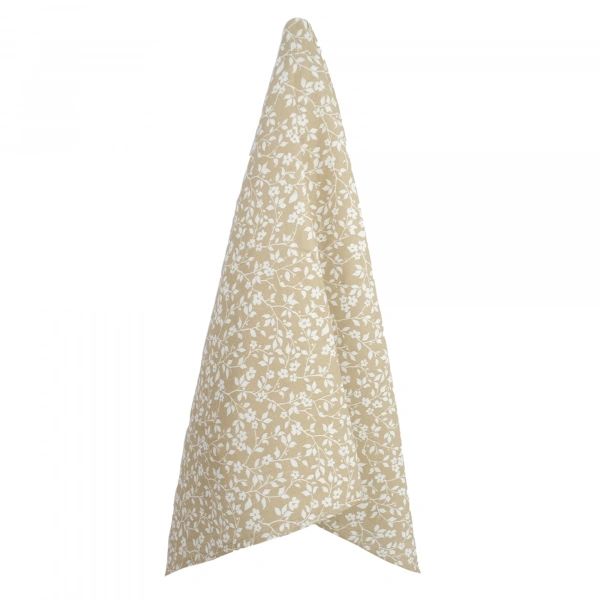 1 Adet Haki Çiçek Desen 80X90 cm %100 Pamuk Tek Katlı Müslin Kumaş Bebek Örtüsü.