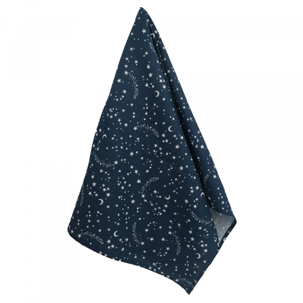 1 Adet Lacivet Yıldız Desenli 75X75 cm %100 Pamuk Tek Katlı Müslin Kumaş Bebek Örtüsü.