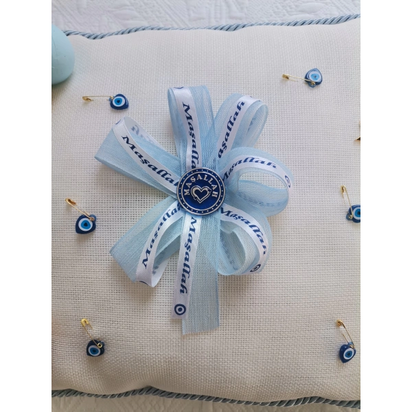1 Adet Özel Tasarım Ekru Renk Sünnet Takı Yastığı 40 cm Uzunluk 30 cm Genişlik