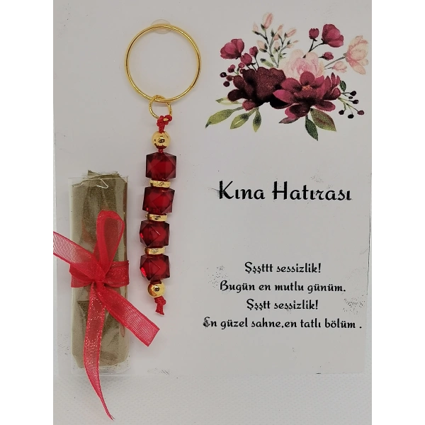 100 Adet Kişiye Özel Tasarım Dağıtmalık Hediyelik Kına ve Anahtarlık Seti