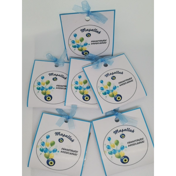 100 Adet Özel Tasarım Hazır Paketlenmiş Hediyelik Dağıtmalık Maaşallah Yazılı Sünnet Kınası