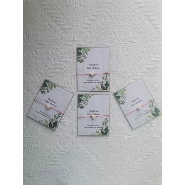 72 Adet Kişiye Özel Gül İnci Model Düğün Nikah Nişan Söz Kına Hatırası Dağıtmalık Hediyelik Bileklik