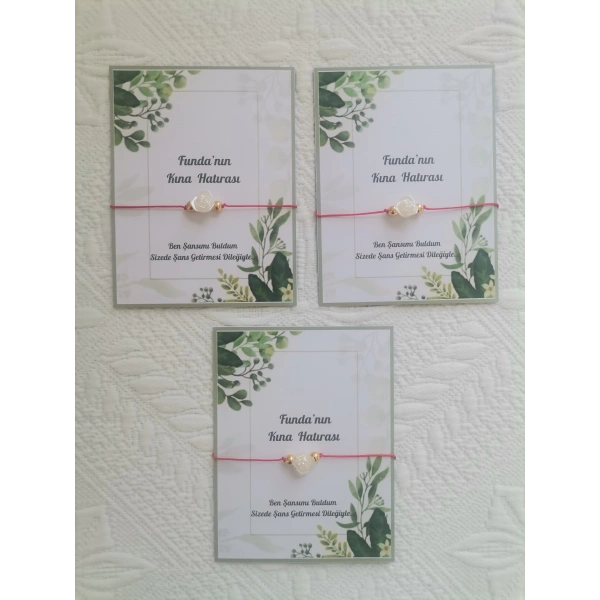 72 Adet Kişiye Özel Gül İnci Model Düğün Nikah Nişan Söz Kına Hatırası Dağıtmalık Hediyelik Bileklik