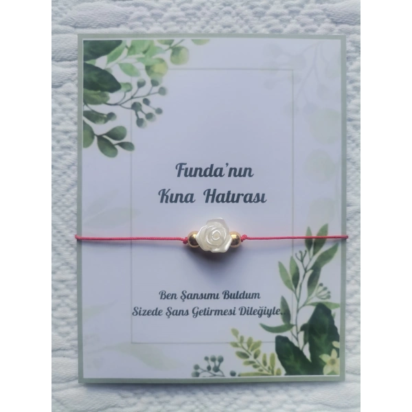 72 Adet Kişiye Özel Gül İnci Model Düğün Nikah Nişan Söz Kına Hatırası Dağıtmalık Hediyelik Bileklik