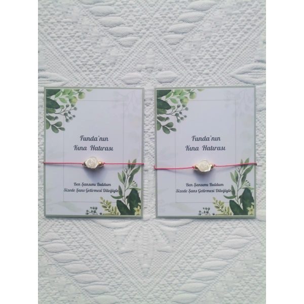 72 Adet Kişiye Özel Gül İnci Model Düğün Nikah Nişan Söz Kına Hatırası Dağıtmalık Hediyelik Bileklik