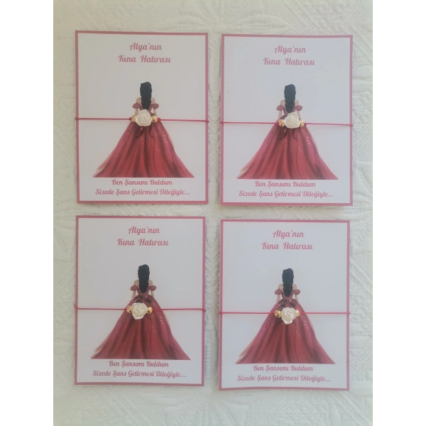 48 Adet Kişiye Özel Gül İnci Model Düğün Nikah Nişan Söz Kına Hatırası Dağıtmalık Hediyelik Bileklik