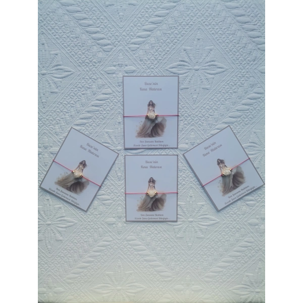 48 Adet Kişiye Özel Gül İnci Model Düğün Nikah Nişan Söz Kına Hatırası Dağıtmalık Hediyelik Bileklik