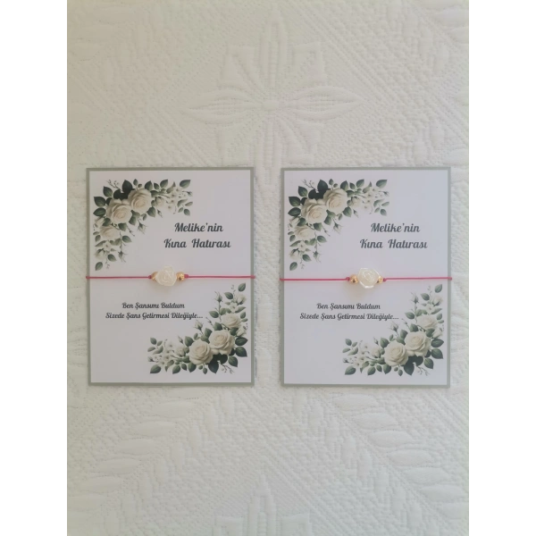 72 Adet Kişiye Özel Gül İnci Model Düğün Nikah Nişan Söz Kına Hatırası Dağıtmalık Hediyelik Bileklik