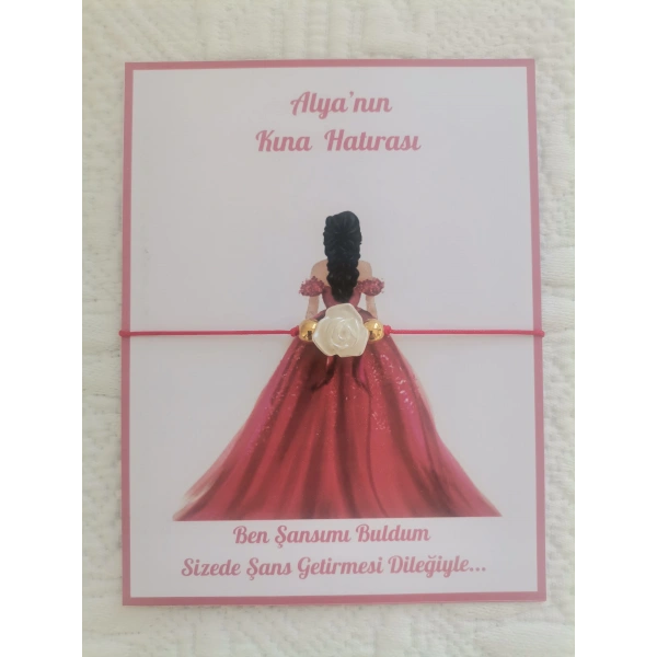 48 Adet Kişiye Özel Gül İnci Model Düğün Nikah Nişan Söz Kına Hatırası Dağıtmalık Hediyelik Bileklik