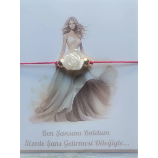 48 Adet Kişiye Özel Gül İnci Model Düğün Nikah Nişan Söz Kına Hatırası Dağıtmalık Hediyelik Bileklik