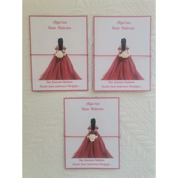 48 Adet Kişiye Özel Gül İnci Model Düğün Nikah Nişan Söz Kına Hatırası Dağıtmalık Hediyelik Bileklik