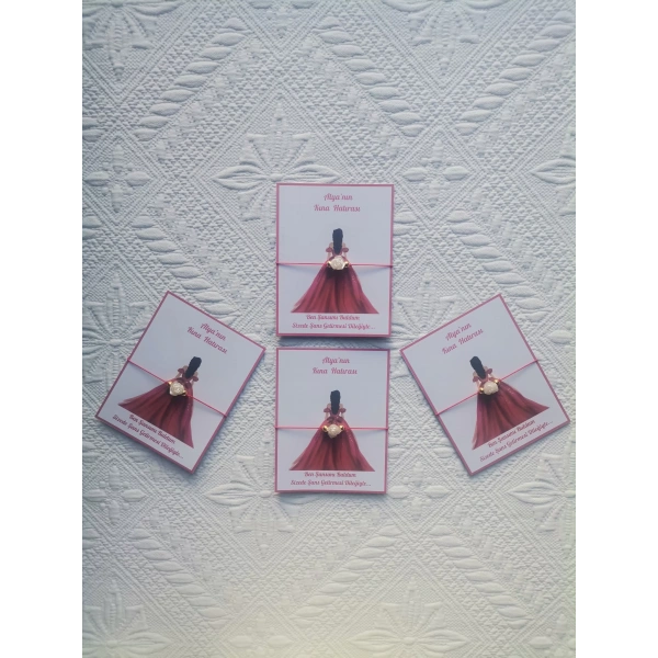 48 Adet Kişiye Özel Gül İnci Model Düğün Nikah Nişan Söz Kına Hatırası Dağıtmalık Hediyelik Bileklik