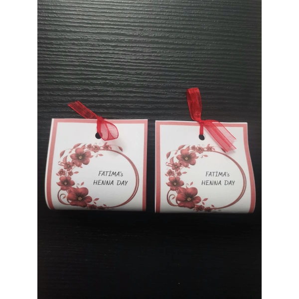 25 Adet Kişiye Özel Tasarım Hazır Paketlenmiş Dağıtmalık Hediyelik Kına
