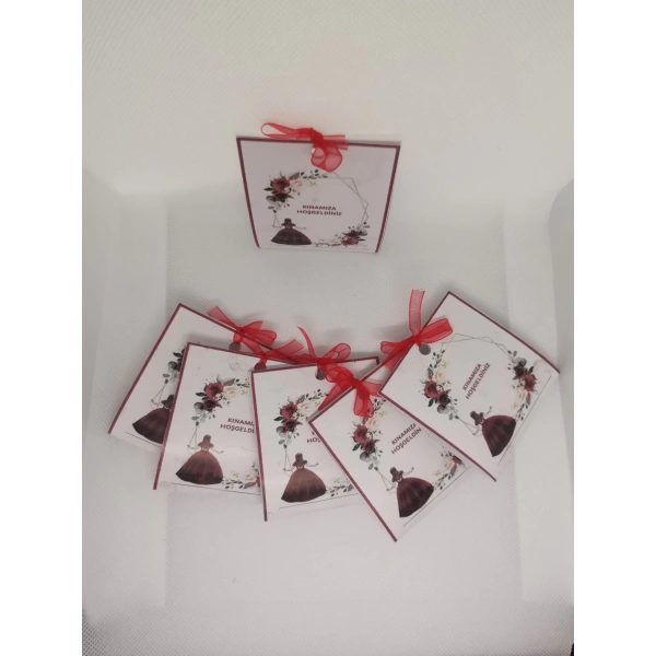 25 Adet Özel Tasarım Hazır Paketlenmiş Hediyelik Dağıtmalık Kına