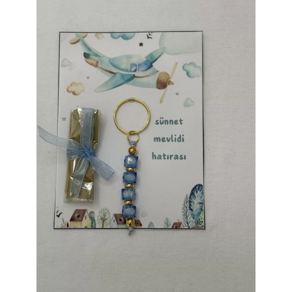 25 Adet Uçak Görsel Hazır Paketlenmiş Hediyelik Dağıtmalık Sünnet Kınası ve Anahtarlık
