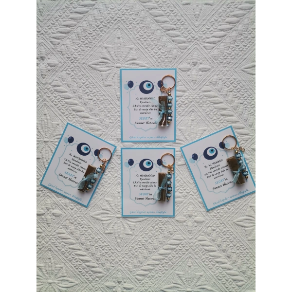 32 Adet Kişiye Özel Hz MUHAMMED S.A.Vin Emridir Yazılı Sünnet Hatırası Anahtarlık & Kına Hediyelik