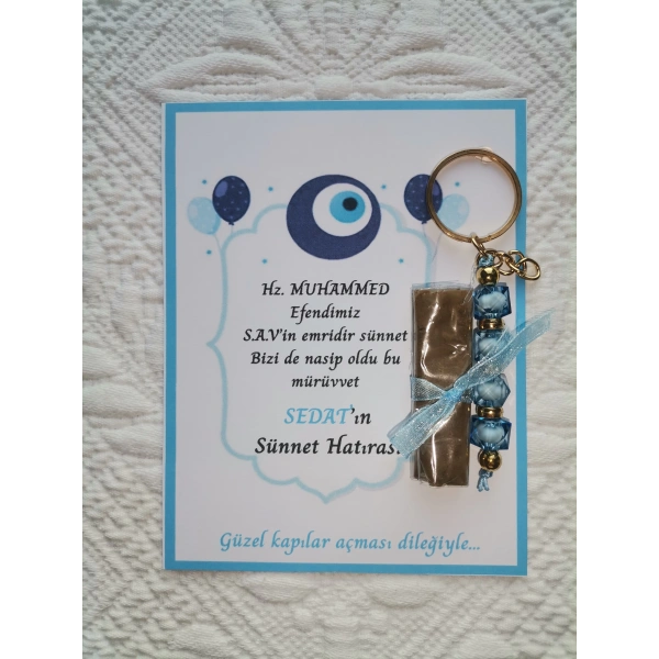 32 Adet Kişiye Özel Hz MUHAMMED S.A.Vin Emridir Yazılı Sünnet Hatırası Anahtarlık & Kına Hediyelik
