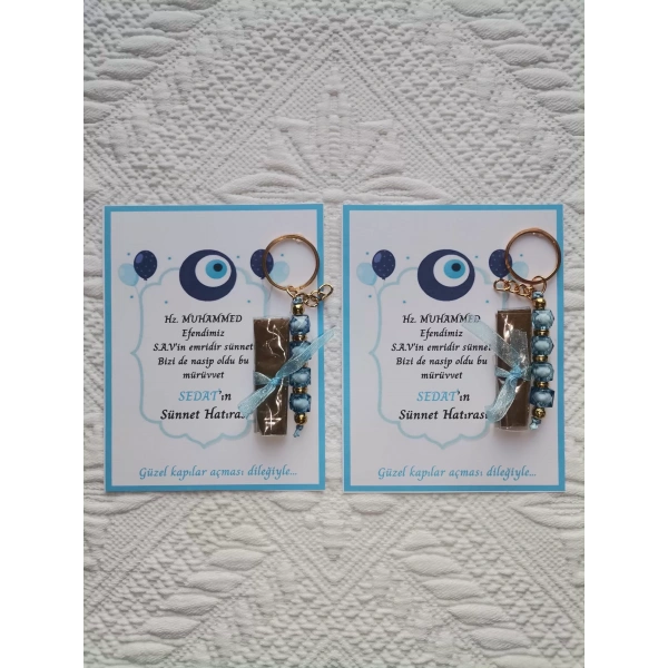 32 Adet Kişiye Özel Hz MUHAMMED S.A.Vin Emridir Yazılı Sünnet Hatırası Anahtarlık & Kına Hediyelik