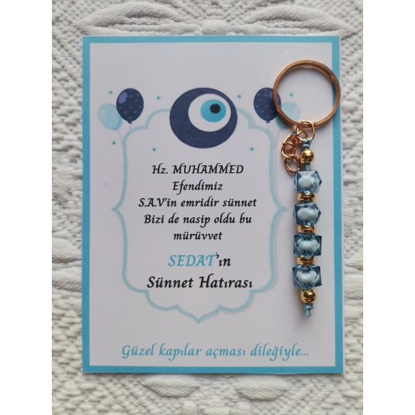 32 Adet Kişiye Özel Hz MUHAMMED S.A.Vin Emridir Yazılı Sünnet Hatırası Hediyelik Anahtarlık