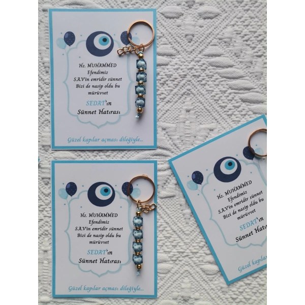 32 Adet Kişiye Özel Hz MUHAMMED S.A.Vin Emridir Yazılı Sünnet Hatırası Hediyelik Anahtarlık