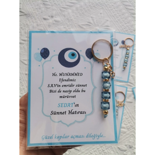 32 Adet Kişiye Özel Hz MUHAMMED S.A.Vin Emridir Yazılı Sünnet Hatırası Hediyelik Anahtarlık