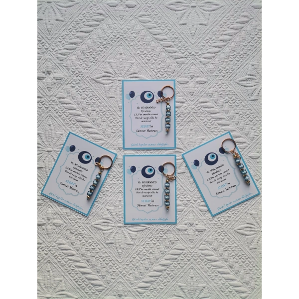 32 Adet Kişiye Özel Hz MUHAMMED S.A.Vin Emridir Yazılı Sünnet Hatırası Hediyelik Anahtarlık