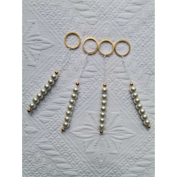 4 Adet Hac ve Umre Say Tavaf Tesbihi Beyaz İnci