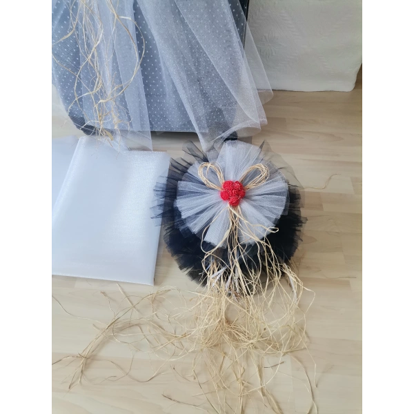 10 Adet 100X300 Kristal Bohça Süsleme Tülü 10 Adet Bohça Süsü Düğün Nikah Kına Bohçası Süsü