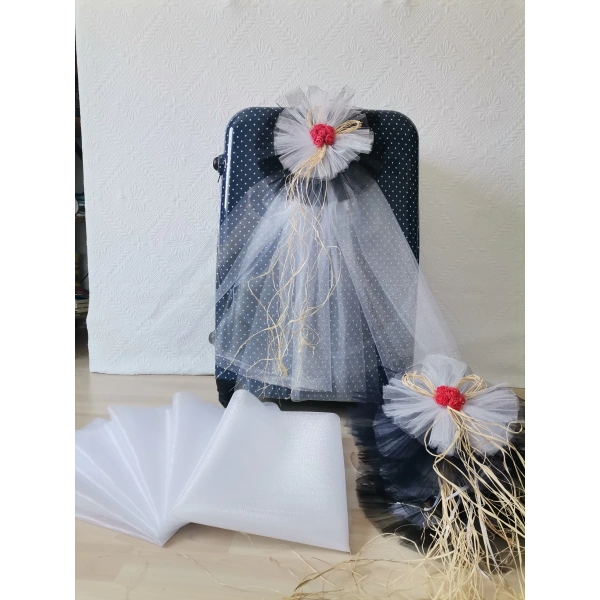 10 Adet 100X300 Kristal Bohça Süsleme Tülü 10 Adet Bohça Süsü Düğün Nikah Kına Bohçası Süsü