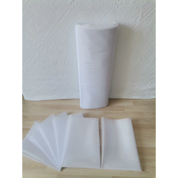 5 Adet Beyaz 100X300 Kristal Tül Düğün Bohça Süsü Nikah Bohça Süsü Nişan Bohça Süsleme Tülü