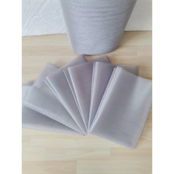 10 Adet Gümüş 100X300 Kristal Tül Düğün Bohça Süsü Nikah Bohça Süsü Nişan Bohça Süsleme Tülü