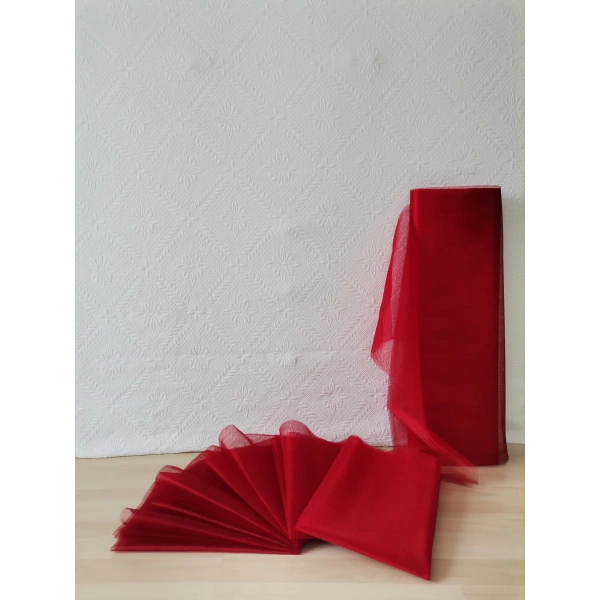 10 Adet Kırmızı 100X300 Kristal Tül Düğün Bohça Süsü Nikah Bohça Süsü Nişan Bohça Süsleme Tülü