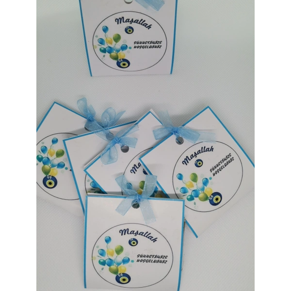 50 Adet Özel Tasarım Hazır Paketlenmiş Hediyelik Dağıtmalık Maaşallah Yazılı Sünnet Kınası