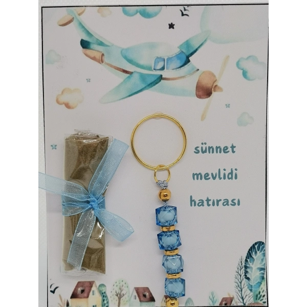 50 Adet Uçak Görsel Hazır Paketlenmiş Hediyelik Dağıtmalık Sünnet Kınası ve Anahtarlık
