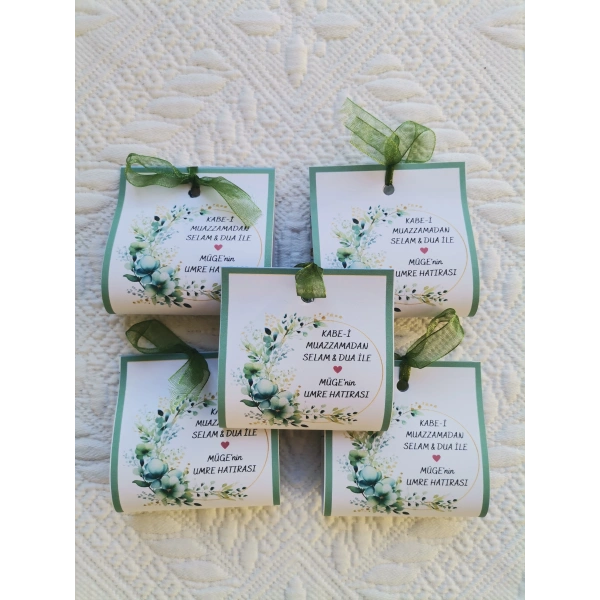 48 Adet Kişiye Özel Tasarım Hazır Paketlenmiş Dağıtmalık Umre Hatırası Hediyelik Kına