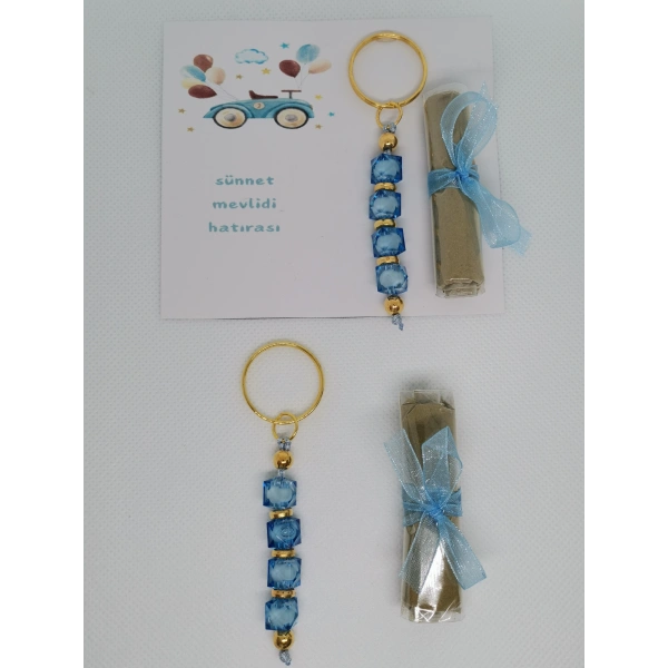 75 Adet Araba Görsel Hazır Paketlenmiş Hediyelik Dağıtmalık Sünnet Kınası ve Anahtarlık